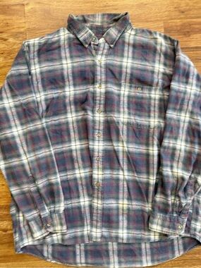 Trader Bay Men's Plaid Button-Down Shirt - White & Purple
